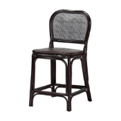 bali & pari Irene Natural Rattan Counter Stool - Handwoven Wicker Accent Stool with Lattice Backrest for Kitchen Island Seating